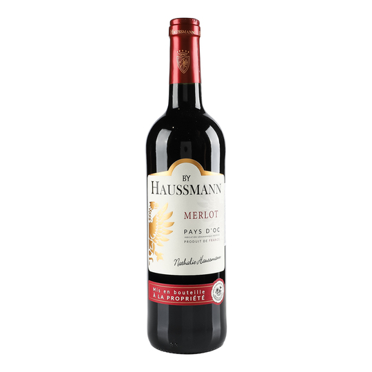 Вино Haussmann Merlot ч/сухе 13,5% 0,75л