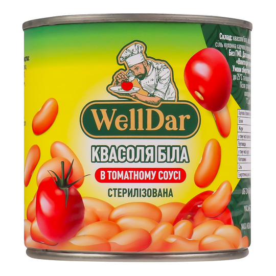 Квасоля біла в томат. соусі WellDar 410г