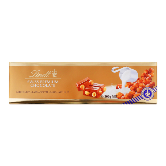 Шоколад молочний з фундуком Lindt 300г