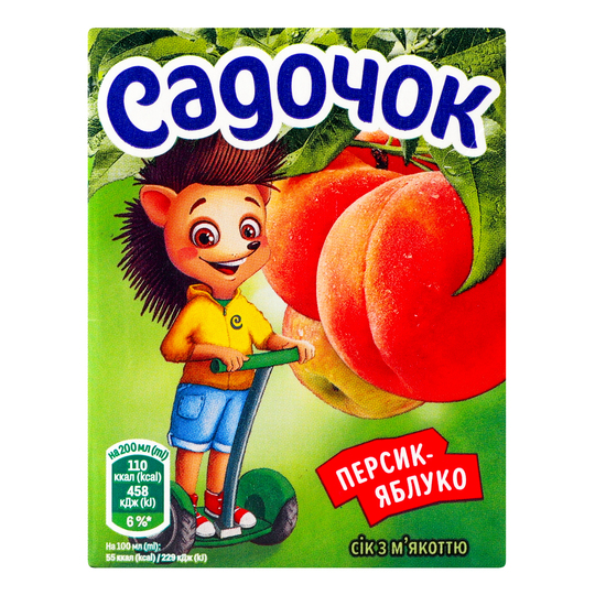 Сік Садочок персик-яблуко 0,2л т/п