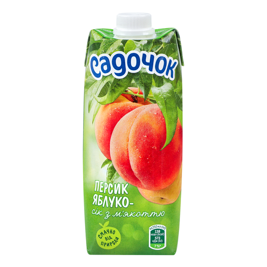 Сік Садочок персик-яблуко 0,5л т/п