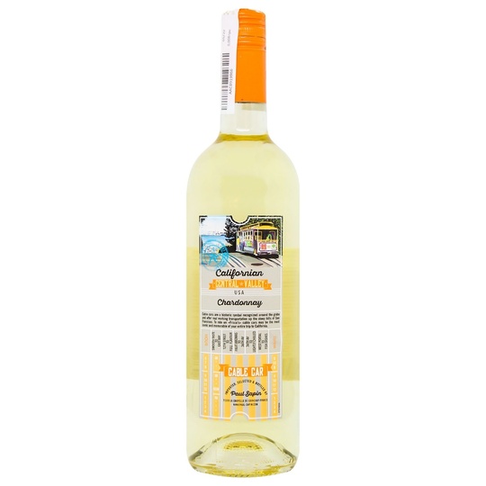 Вино Cable Car Chardonn б/сухе12,5%0,75л