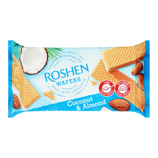 Вафлі wafers кокос+мигдаль Roshen 216г