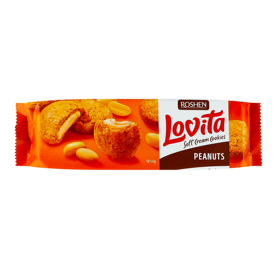 Печиво здобне lovita арахіс.Roshen 127г