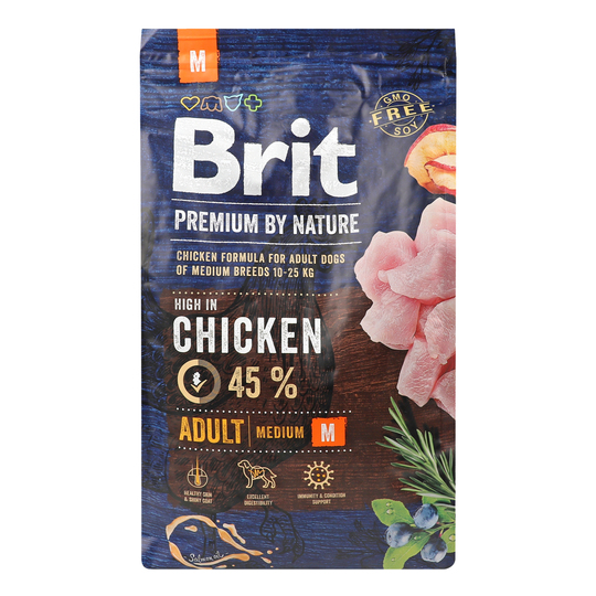 Корм д/соб.сер.п.сух. Brit Premium M 3кг