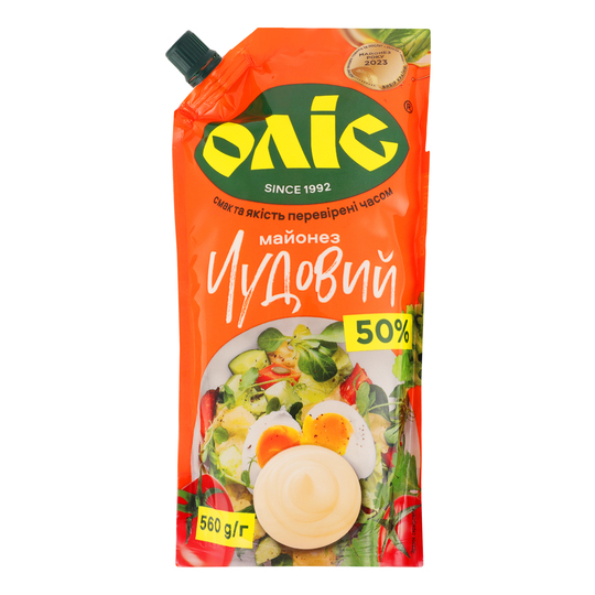 Майонез Чудовий 50% д/п Оліс 560г