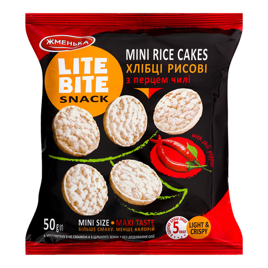Хлібці рисові з перцем чилі Жменька50г