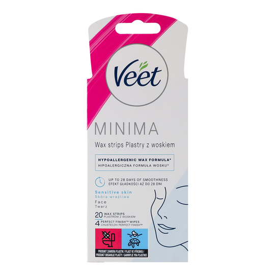 Воскові смужки для обличчя Veet MIN,20шт