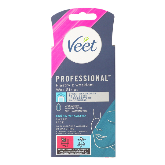 Воскові смужки для облич.Veet Prof,20шт