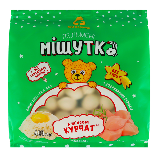 Пельмені з м'ясом курчат Мішутка ТВ 400г