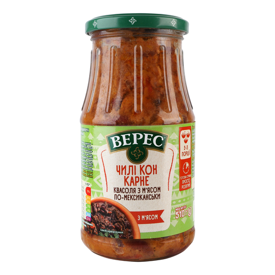 Квасоля з м'яс.по-мекс.чилі.Верес 510 г