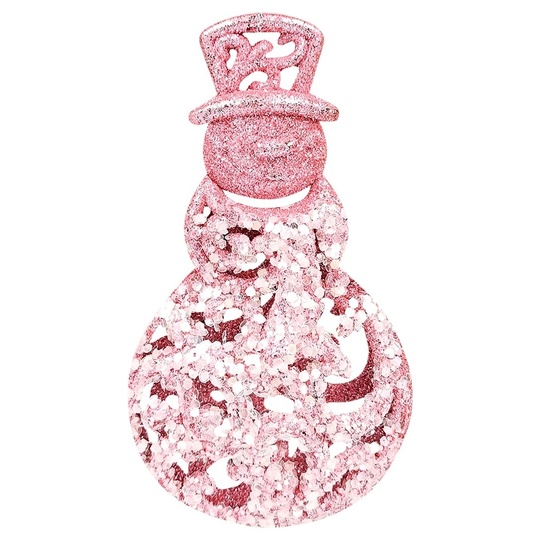 Прикраса Сніговик рожевий 12,5см