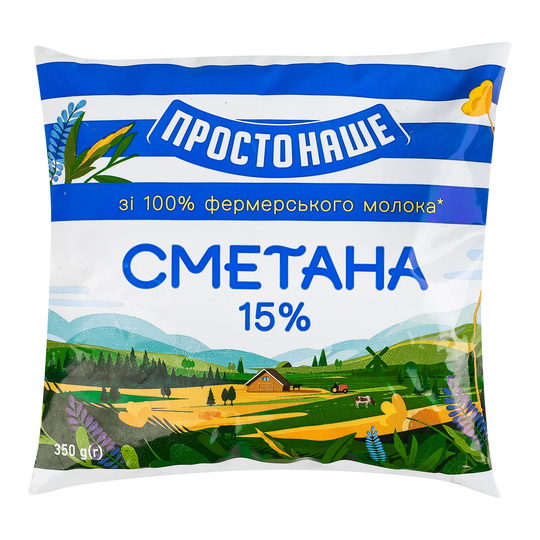 Сметана Простонаше 15% п.е.350г