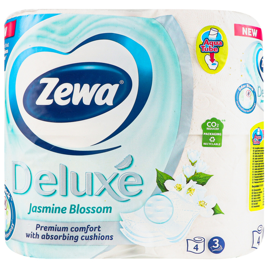 Папір туал.цел.3ш.Zewa Deluxe Жасм.б.4шт