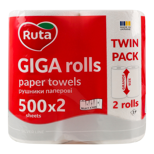 Рушники пап.цел.2ш.Ruta Giga Rol.біл.2шт