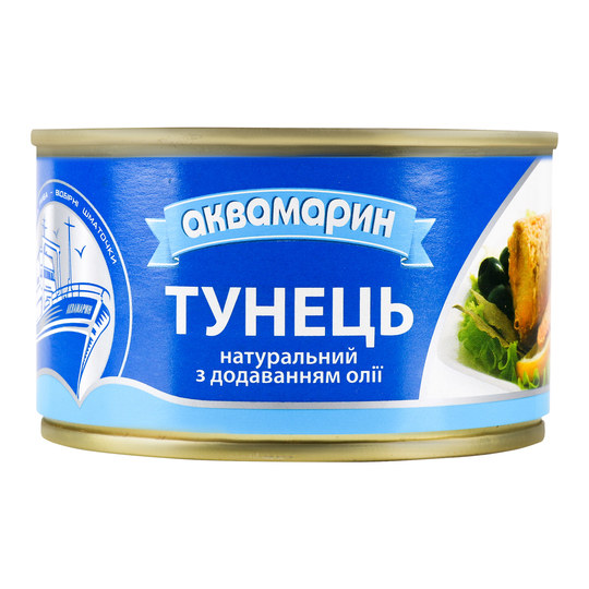 Тунець нат. з дод.олiї Аквамарин 230г