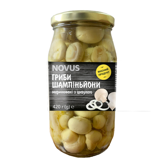 Гриби шампіньйони марин.цілі NOVUS 420г
