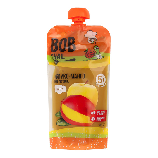 Пюре фруктове ябл.манг.Bob snail 250г