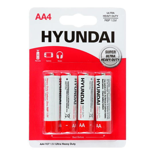 Батарейка сольова блістер АА Hyundai 4шт