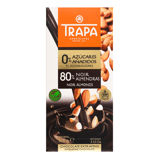 Шоколад тем.б.цукру 80% мигд.Trapa 100г