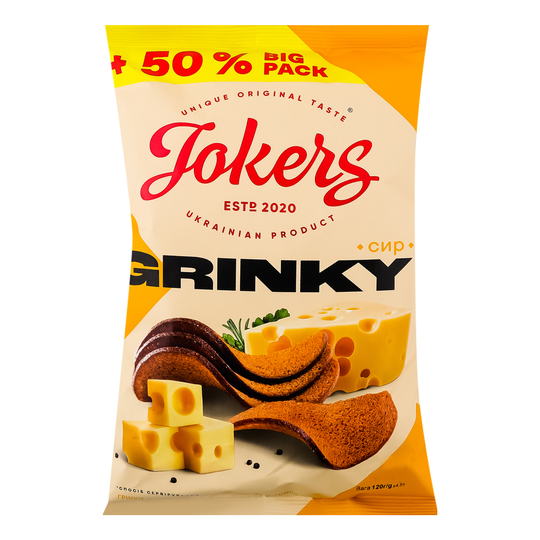 Грінки житньо-пшеничні сир Jokers 120г