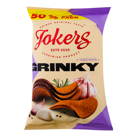 Грінки житньо-пшен.часник Jokers 120г