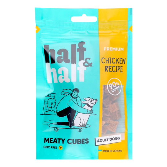 Ласощі д/собак HalfHalf із куркою 100г