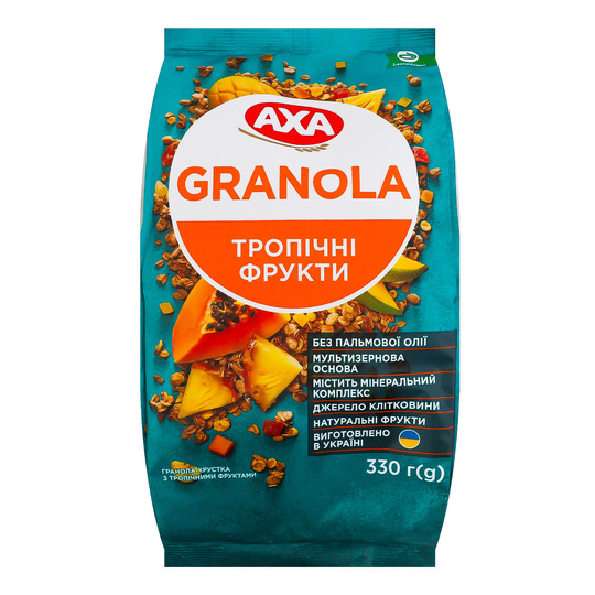 Гранола з тропічними фруктами Аха 330г