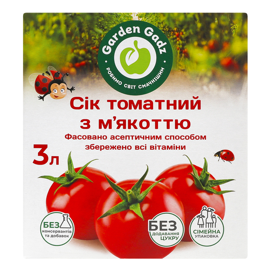 Сік Gadz томатний 3л Bag-in-box