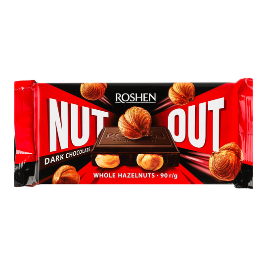 Шоколад Nut чорн.з ціл.фундук.Roshen 90г