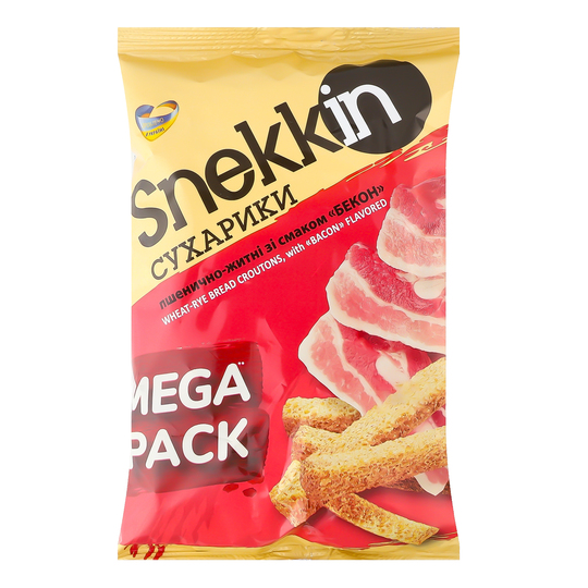 Сухарики пш.-жит.бекон Snekkin 150г