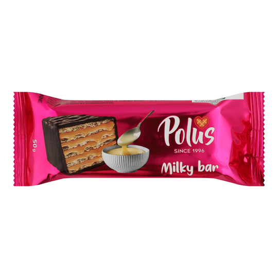 Батончик вафельний згущ.молок.Polus 50г