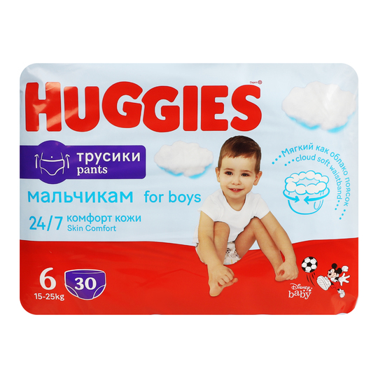 Трусики-підгузники хлопч.Huggies 6 30шт