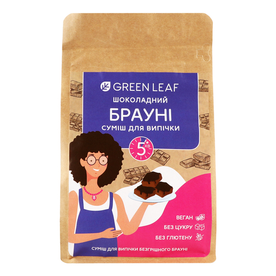 Суміш Шок.Брауні д.випіч.Green Leaf 300г