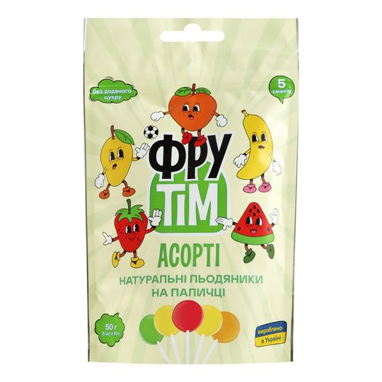 Льодяники нат.Асорті Фрутім д/п 50г