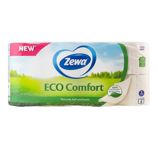 Папір туал.цел.3ш. Zewa Eco Comfort 8шт