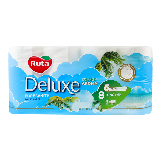Папір туал.цел.3ш.Ruta Pure Wh. Del.8шт