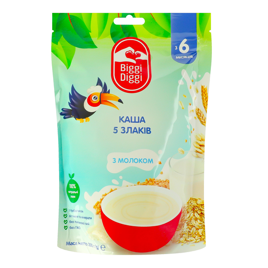 Каша мол.д/діт.5 злаків Biggi Diggi 200г