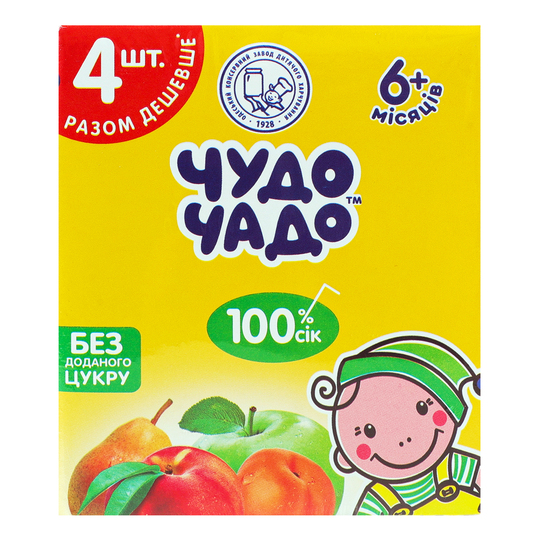 Набір соків 3+1 Чудо-Чадо 4*200мл