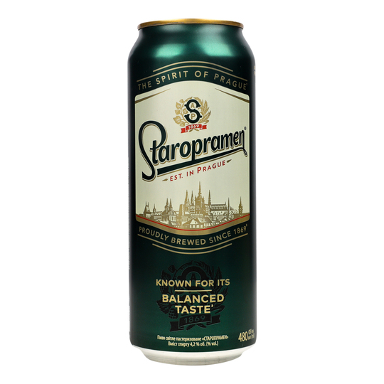 Пиво св.Staropramen 4,2% 0,48л з/б