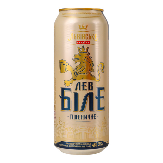 Пиво св.пш. Лев Біле 4,8% 0,48л з/б