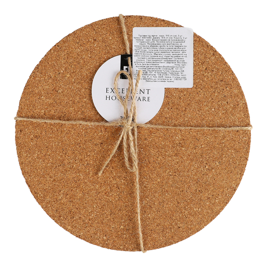 Набір підставок п/гаряче корок19,5см 3шт