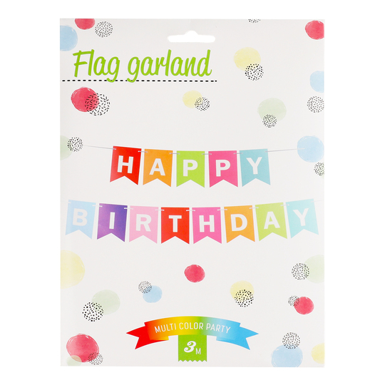 Гірлянда HAPPY BIRTHDAY в асортименті 3м