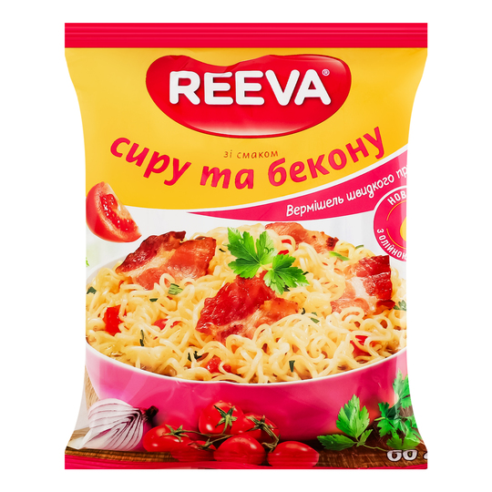 Вермішель ш/п. сир та бекон.Reeva 60г
