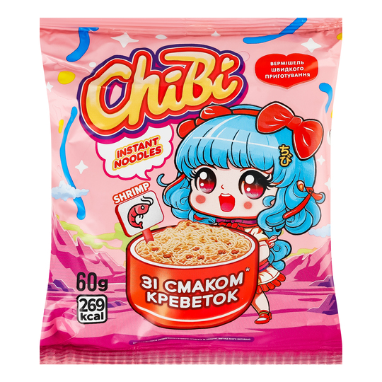 Вермішель зі смаком креветок ChiBi 60г