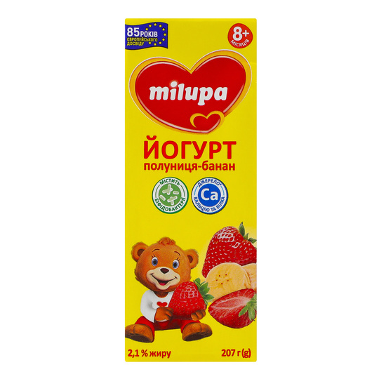 Йогурт Мілупа пол.бан. 2,1% тетра 207г