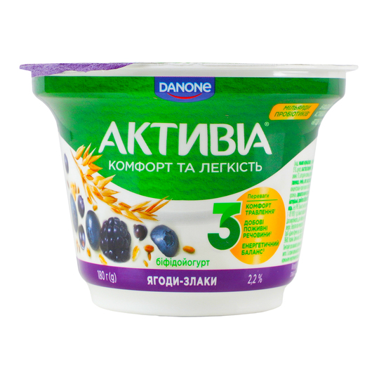 Біфідойогурт Активіа яг.зл.2,2% ст.180г