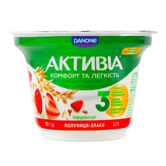 Біфідойогурт Активіа пол.зл.2,2% ст.180г
