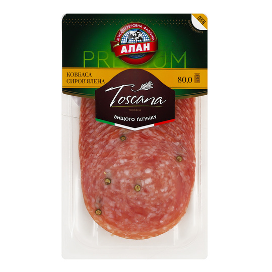 Ковбаса Тоскано Алан с/в в/г н/р 80г