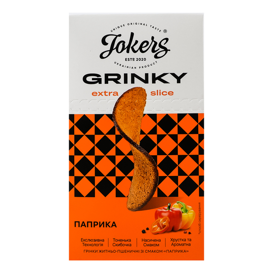 Грінки житньо-пш.паприка Jokers 90г